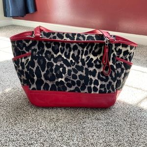 Authentic Coach Ocelot Red Leopard Tote Handbag